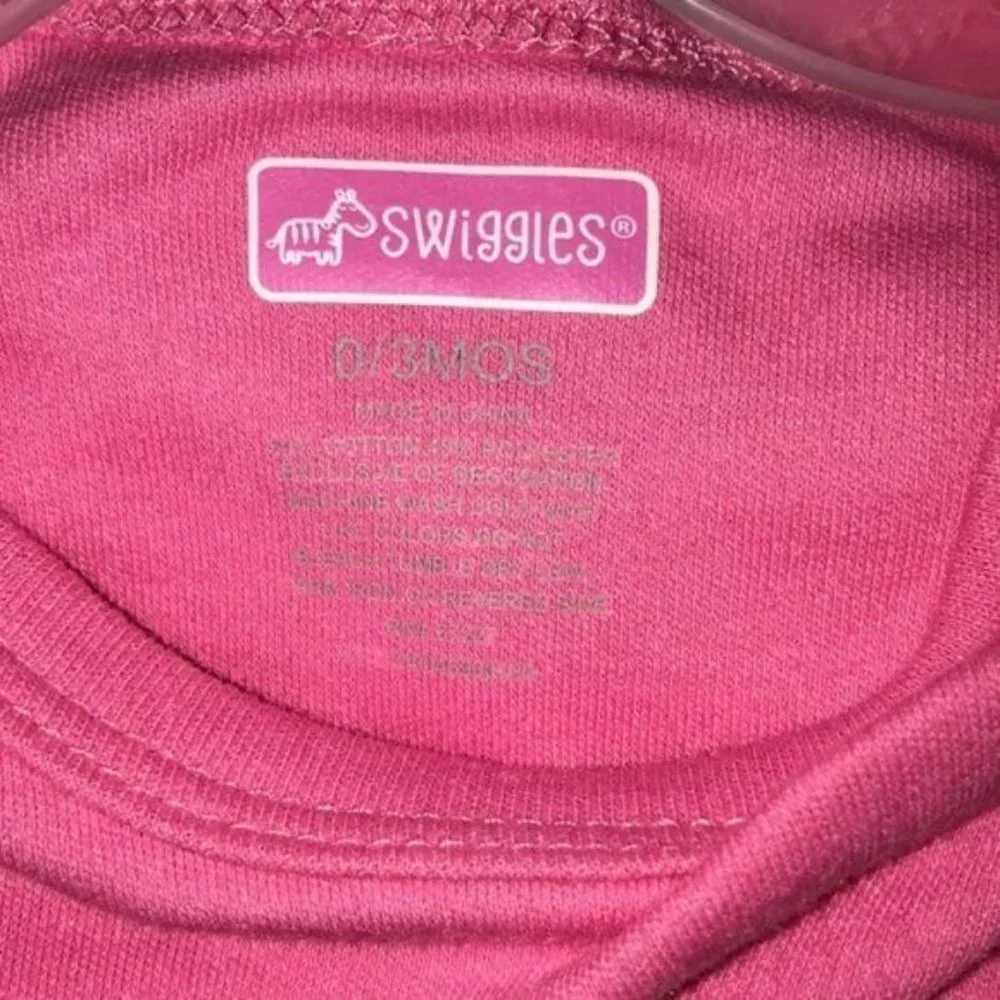 Swiggles Check Meowt Pink Girls Cat‎ Bodysuit 6-9 Months